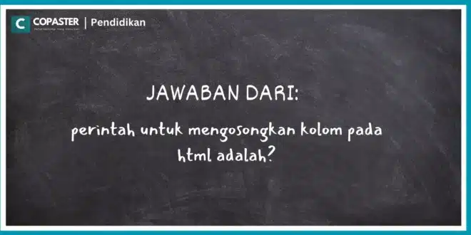 perintah untuk mengosongkan kolom pada html adalah