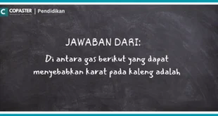 Di antara gas berikut yang dapat menyebabkan karat pada kaleng adalah