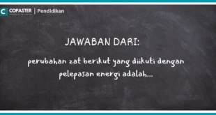 perubahan zat berikut yang diikuti dengan pelepasan energi adalah