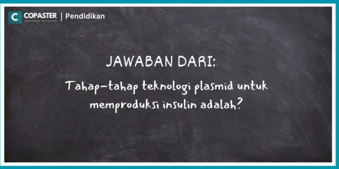 Tahap-tahap teknologi plasmid untuk memproduksi insulin adalah?