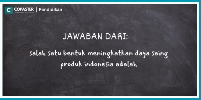 salah satu bentuk meningkatkan daya saing produk indonesia adalah